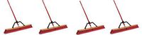 Libman Commercial 1101 Multi-Surface Heavy Duty Push Broom, 65" Length, 36" Width, Black/Red (Pack of 3) (4)