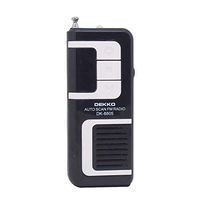 Dekko Mini FM Radio Portable Included Light Auto Scan ABS Plastic High Performance Maximum Speaker Strength Ideal for Gifts Business Home School Outdoor Hiking Travel