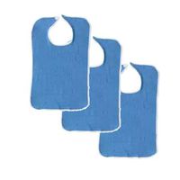 3 Terry Adult Bib with Hook and Loop Closure (3 Royal)