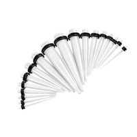 18Pcs Acrylic Ear Plugs Expander Kit Taper Stretcher Gauges Stretching Set For gift Unique Creative Accessories Elegant Cheap Design Style | Color - White