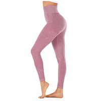 Sunhusing Ladies Solid Color High Waist Raise Hip Seamless Jacquard Dot Quick-Drying Pants Sports Yoga Pants(Wine,M)
