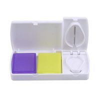TraveT Pill Case - Portable Travel Tablet Medicine Vitamin Pill Organizer Pill Cutter Box for Purse or Pocket