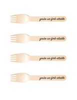 Perfect Stix-Sucre Shop You're un-fork-ettable-20 Wooden Cutlery Forks with You're Un-Fork-ettable Themed Print (Pack of 20)