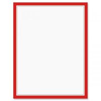Red Frame Patriotic Letter Papers - Set of 25, American Flag Stationery Papers, 8 1/2" x 11", Compatible Computer Paper, Patriotic Letterhead, 4th of July Flyers, Veterans Day, Memorial Day