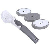 NKTM Heavy Duty Dish Wand Sponge for Kitchen Sink Cleaning Brush(1 Dishwands and 3 Refill Replacement Heads)