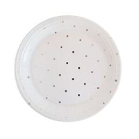 Illume Partyware Celebrate Happiness Silver Dots Dessert Plate -Pack of 10