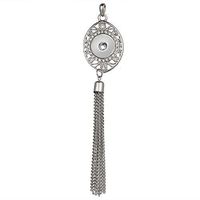 Hot Women Crystal Tassel Necklace Pendant Fit 18mm Noosa Snap Button N340 Prom Pretty Beautiful Stylish Elegant Aesthetic Fashionable Womens Comfortable