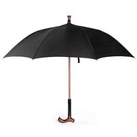 Safety Cane Umbrella Multi-Functional Reinforcement Elderly Long Handle Umbrella Outdoor Separation Non-Slip Crutch Sunscreen Windproof Umbrella Men's and Women's,Black