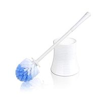Toilet Brush, WC Brush Set with Strong Bristles Long Handle and Stable Base Deep Cleaning for Bathroom loo Toilet (White)