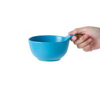 AXZHYX Bowl Ceramic Bowl Handle Anti-scalding Fruit and Vegetable Salad Plate Noodle Grain Soup Cutlery Tray 11.3x7.4cm Hotel Tableware Home Noodles Boiled Fish Soup Bowl (Color : Blue)