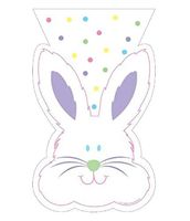Fun Bunny Shaped Cellophane Easter Treat Bags (pack of 20 bags + 20 twist ties)