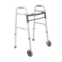 Decdeal Compact Folding Walker,Heavy Duty Bariatric Extra Wide Folding Walker,with 2PCS Wheel Tubes & 1PC Bag - Supports up to 350 lbs