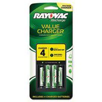 - Four Position Value Charger, Includes 2 AA and 2 AAA NiMH Batteries