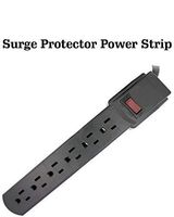 6-Outlet Surge Protector Power Strip with 1 Foot Cord Angle Plug Extension Cord 3 Prong Extension Cord AC Wall Power Strip Short Black Extension Cord Short Indoor Extension Cord with ON/Off Switch