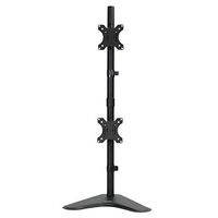 NavePoint Dual Vertical LCD Monitor Mount Stand Free Standing Holds 2 Stacked Screens Up to 32-Inches