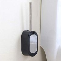 NszzJixo9 Wall-Mounted Toilet Brush and Holder Set Stainless Steel Bathroom Toilet Brush Toilet Brush Set Easy to Install Toilet Brush & Holder for Bathroom (Black)