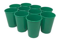 CSBD Stadium 12 oz. Plastic Cups, 10 Pack, Blank Reusable Drink Tumblers for Parties, Events, Marketing, Weddings, DIY Projects or BBQ Picnics, No BPA (Green)
