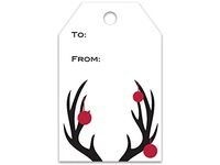 Gift Tags - Deer Antlers Printed Gift Tags 2-1/4"x3-1/2" (8 Packs; 50 Tags Per Pack) - Wraps -PTDR