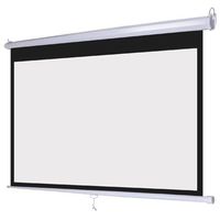 Manual Pull Down White Projection Screen Wall Ceiling Mounted 72" Widescreen View 16:9 Ratio Steel Case for Home Movie Theater Office Video Projector Retractable