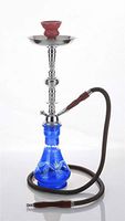 1 hose 21" Nor Blue Hookah Shisha Nargila water glass vase pipes smoke sale