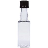 (12) Square Mini Liquor Bottles 50ml Black mini empty plastic alcohol shot bottles (Black)