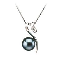 Dionne Black 8-9mm AA Quality Japanese Akoya 14K White Gold Cultured Pearl Pendant For Women