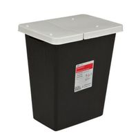 Covidien 8611RC SharpSafety RCRA Hazardous Waste Container Hinged Lid, 12 gal Capacity, Black (Pack of 10)