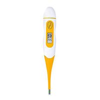 Phoenixb2c Baby Adult Oral Armpit Temperature Meter Waterproof Soft Tip LCD Digital Thermometer Yellow