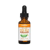 Vitamin D3 with K2 Liquid Drops, All Natural, Non GMO, 1208IU D3 and 25mcg K2 (MK7) Per Serving, Strengthen Bones, Boost Immune System and Energy Levels, with or Without Peppermint Oil…
