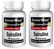 Spirulina 650mg 90 Capsules by AmerMed (2 PACK))
