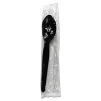 Boardwalk TSHWPSBIW Heavyweight Wrapped Polystyrene Cutlery, Teaspoon, Black, 1000/Carton
