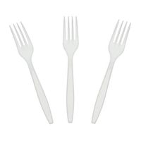 AmerCare Heavy Weight White Polystyrene Forks, Case of 1000