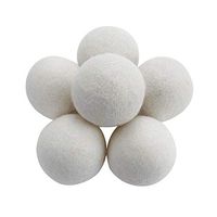 Reusable Wool Dryer Balls - Natural Fabric Softener, Saves Drying Time & Reduces Clothing Wrinkles, A Better Alternative to Plastic Balls and Liquid Softener.7cm,Pack of 6