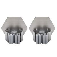 Yardwe 2 PCS Stainless Steel Mop and Broom Holder Wall Mounted Self Adhesive Mop Broom Organizer Bathroom Kitchen Organizer Rack