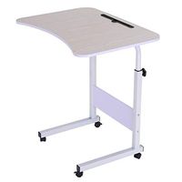 LIEJIE Laptop Desk Overbed Table Mobile Desk Cart Angle and Height Adjustable Laptop Stand Car Notebook Cart Rolling Tray Table with Swivel Casters (Yellow)
