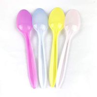 Worlds Color Changing Plastic Spoons,Disposable Color Mixed Frozen Yogurt Ice Cream Spoons,Frozen Dessert Supplies 50 Count