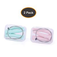 Reusable Collapsible Silicone Straws 2019 NEW Size 25cm – Eco-friendly Folding BPA-Free Food-graded with Advanced Easy Cleaning Tool & Flat Case 2 Pack