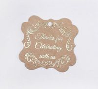 Fancy Frame Gift Tags, Gold Foil Kraft 30 Pack, Wedding Party, Thank You for Celebrating with Us (Frame Kraft1)