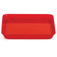 Club Pack of 96 Translucent Red Disposable Square Plastic Party Plates 5"