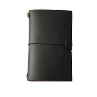 Weite 5 Colors Classic Kraft Paper Strap Notebook Portable Creative Handmade Diary Book Gift Daily Plan Thick Classic Journal Diary Notebook (Black)
