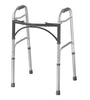 Folding Junior Walker, Push Button Dual Release, Aluminum, Adjustable Height 25" to 32", 350 lb. Capacity