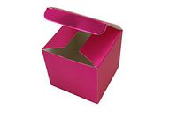 Dreampartycreation (Pack of 10) fold-up Favor Paper Gift Boxes 3" x 3" x 3" Cube (Glossy Fuchsia)