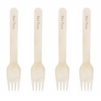 Dress My Cupcake Natural Wood 500-Pack Candy Buffet Forks DIY Kit, Tea Time, Gold
