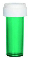 8 Dram, Empty BPA-Free Cylinder Vials with Reversible Child Resistant Caps (Pack of 30) (Green)