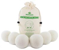 Wool Dryer Balls Organic - 6 XL Premium Quality Reusable Natural Fabric Softener, 100% Organic New Zealand Merino Wool, Hand Made in Nepal, Fair-Trade Product, Hypoallergenic