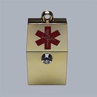 EMR Medi-Chip Necklace with Swarovski Crystal - Gold Tone