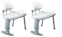 Moen Non Slip Adjustable Transfer Bench, Glacier White (DN7105) (Pack of 2)