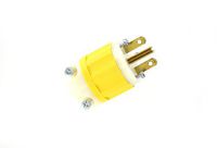Leviton 5666-CY 15 Amp, 250 Volt, Plug, Industrial Grade, Straight Blade, Grounding, Yellow-White