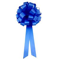 Royal Blue Pull Bows with Tails - 8" Wide, Set of 6, Healthcare Workers Support Ribbon, Memorial Day, President's Day, 4th of July, Birthday, Easter