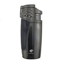 Butane Lighter Torch Lighters with Punch 3 Jet Windproof Strong Flame Refillable